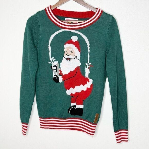 Tipsy Elves Christmas Sweater Santa Milk - Women’s US M - Picture 1 of 4